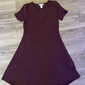 Daily Ritual Women's Jersey Short-Sleeve Open Crewneck Dress XS